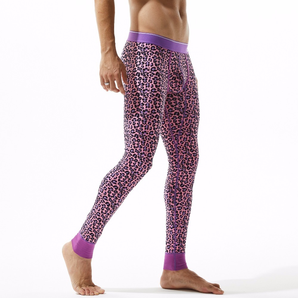 Men's Thermal Underwear SEOBEAN WINTER AUTUMN Long johns Men's sexy Leopard cotton Thermal Underpants Tights leggings Warm Pants Slim Underw