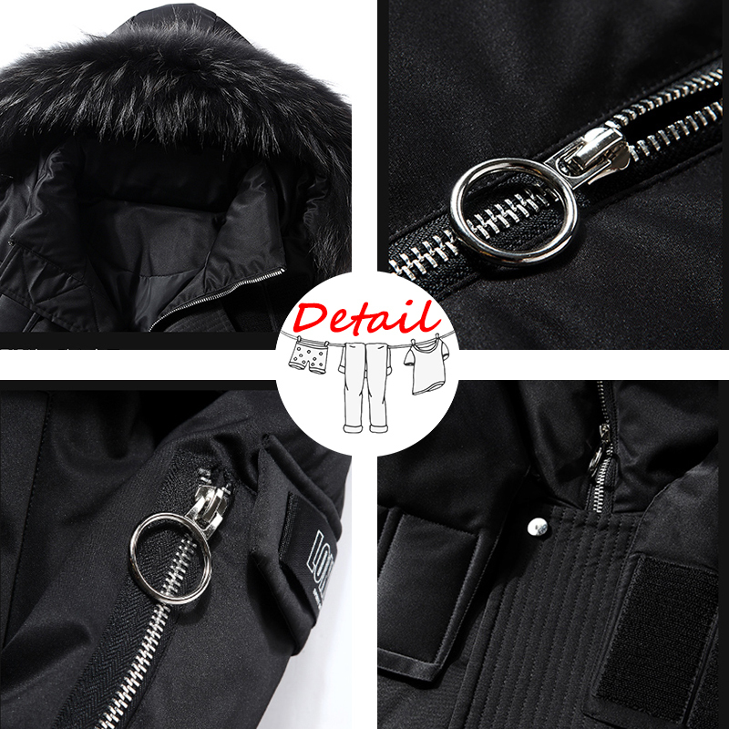 Men's Down Parkas Winter Male Casual Long Parka Overcoat Outdoor Multi-pocket Warm Thick Men White Duck Jacket Hooded Puffer Jackets Coat 220928