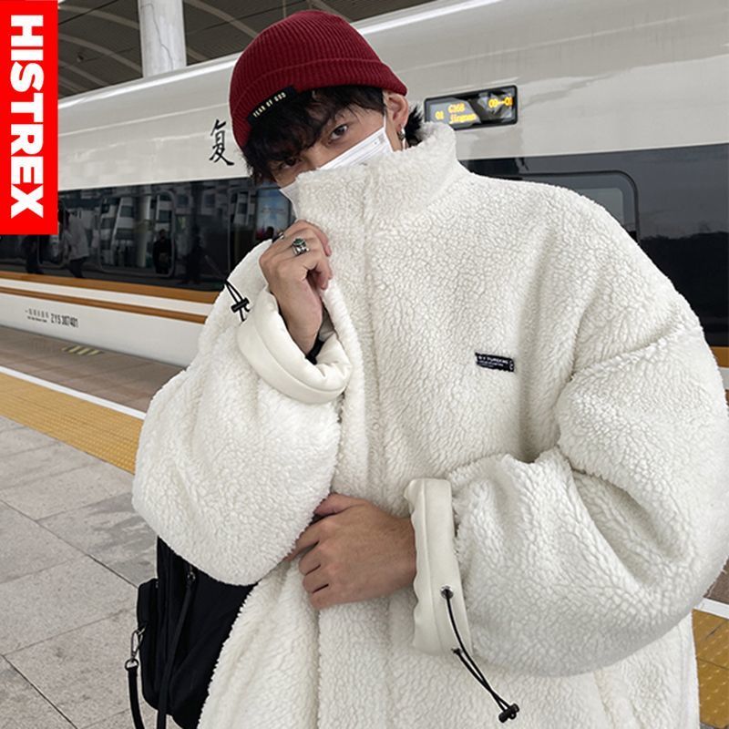 Mens Down Parkas HISTREX Reversible Jackets Men PU Leather Lambswool Thick Coat Winter Warm Parka Harajuku Overcoat Fashion Clothing 220928