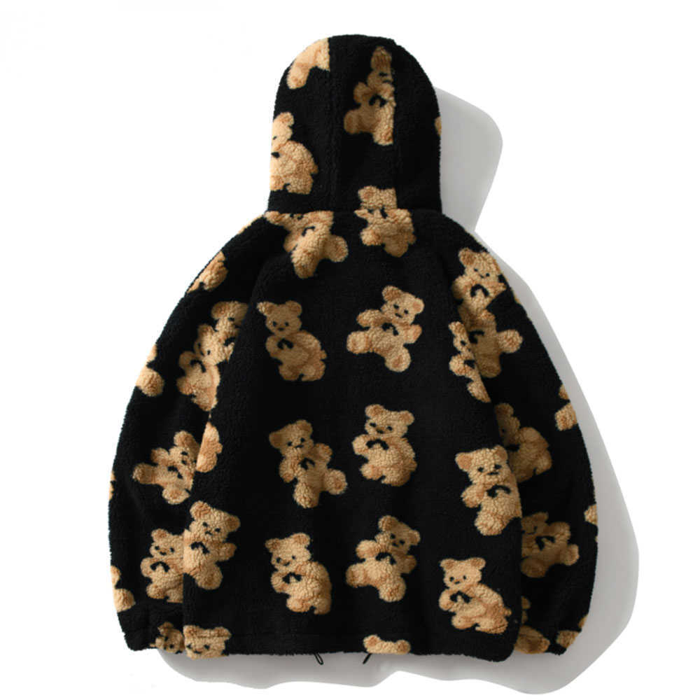 Men's Jackets Fleece Hooded Jassen Streetwear Casual Harajuku Hip Hop Mannen Vrouwen Mode Beer Print Full Zip Hooded Jas Tops Uitloper T220926