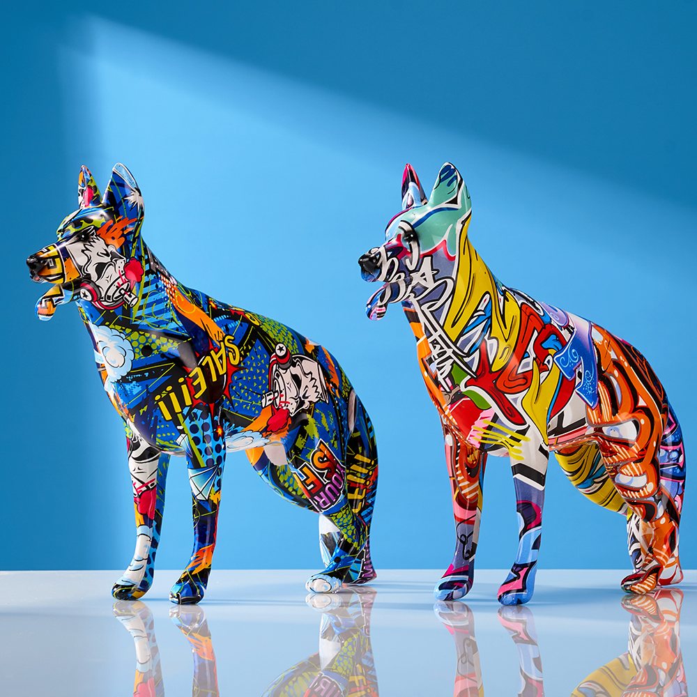 Modern Creative Colorful Art Animal Figurines German Shepherd Resin Crafts Desk Home Decoration Color Modern Simple Home Decor Gift
Modern Creative Colorful Art Animal Figurines German Shepherd Resin Crafts Desk Home Decoration Color Modern Simple Home Decor Gift
