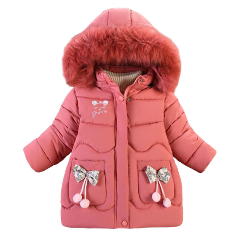 Jackets Baby Girls Jacket Kids Fashion Coats Warm Solid Fur Collar Hoodie Winter Girl Clothes Infant Clothing Children's 220928