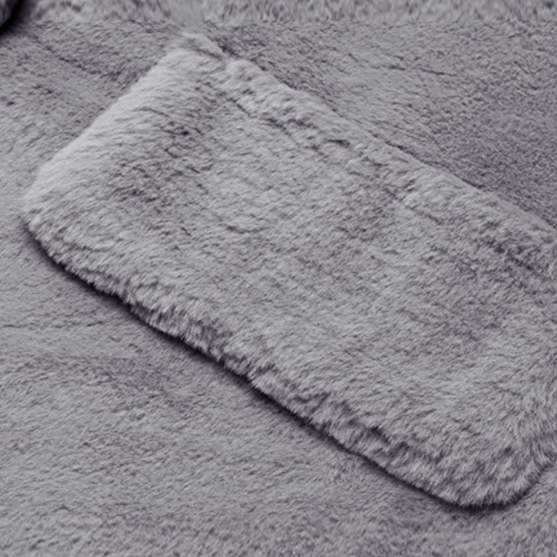 Women's Fur Faux Nerazzurri Oversized warm soft furry faux fur coats for women long sleeve buttons Gray fluffy jacket Winter clothes 220928