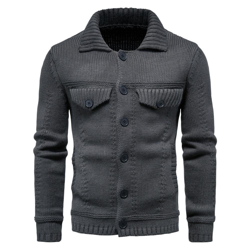 Men's Sweaters Men's Knitted Sweater Jacket Warm and Thicker In Winter Long Sleeve Cardigan Wool Men's Lapel Workwear Cardigan Outer Sw