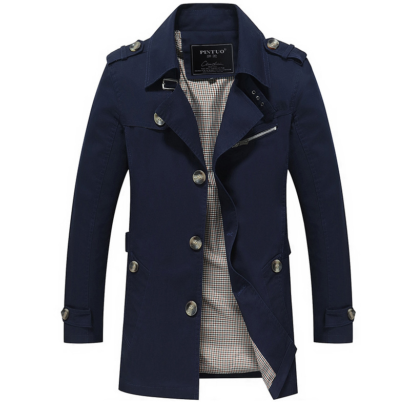 Men's Wool Blends Autumn/Winter Korean Men's Long Business Jacket Men Windbreaker Jackets Casual Trench Coat Male 5 Colors S-5XL JK5793 2209