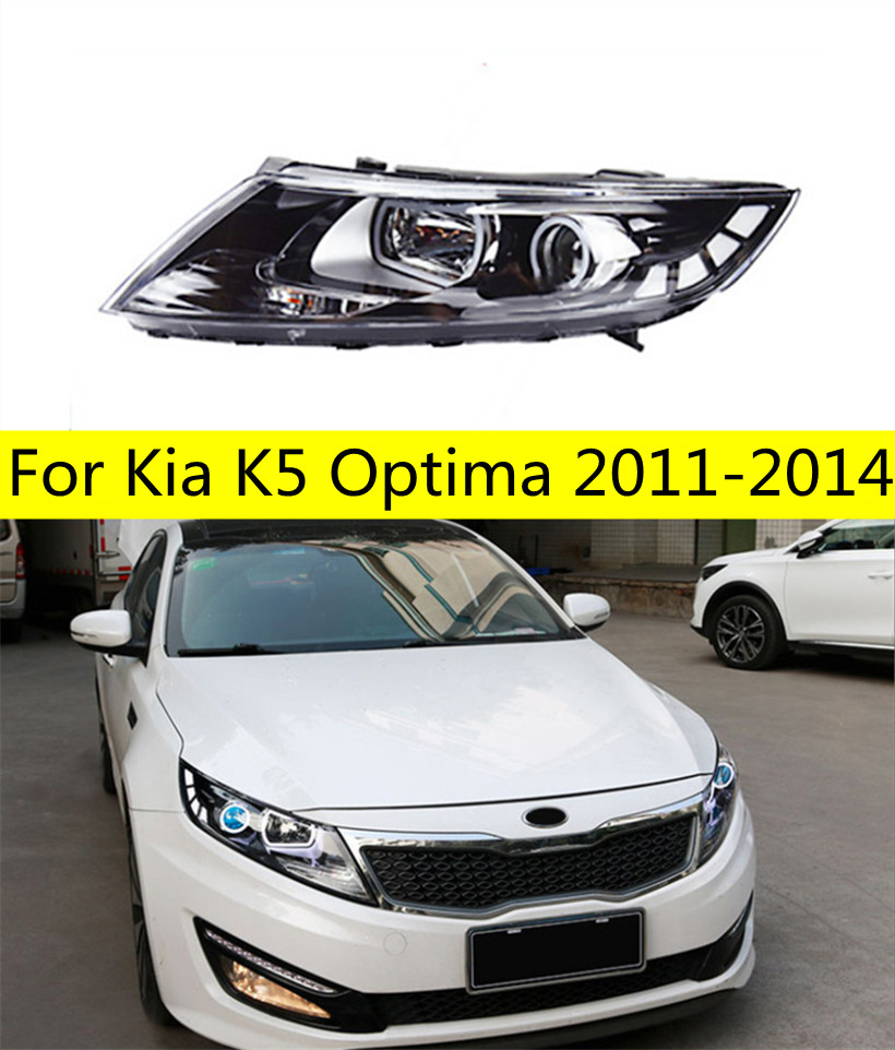 For Kia K5 Optima Head Lamp 2011-2014 Car Accessory Fog Lights Day Running Light DRL H7 LED Bi Xenon Bulb Headlights