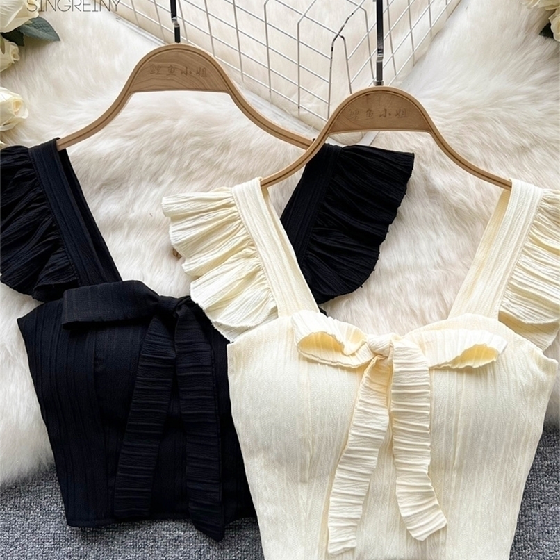 Women's Tanks Camis SINGREINY Summer Solid Ruffled Women Square Neck Sleeveless Bow Elastic Waist Strap Top Ladies Sweet Korea Short Tank top 220926, Pink
Women's Tanks Camis SINGREINY Summer Solid Ruffled Women Square Neck Sleeveless Bow Elastic Waist Strap Top Ladies Sweet Korea Short Tank top 220926, Pink