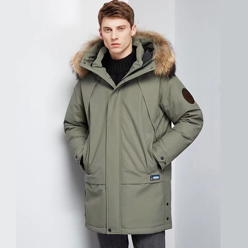Men's Down Parkas Men's Winter White Duck Down Jacket Warm Mid-Length Hooded Thick Business Plus Size Men Tooling Clothing 220928