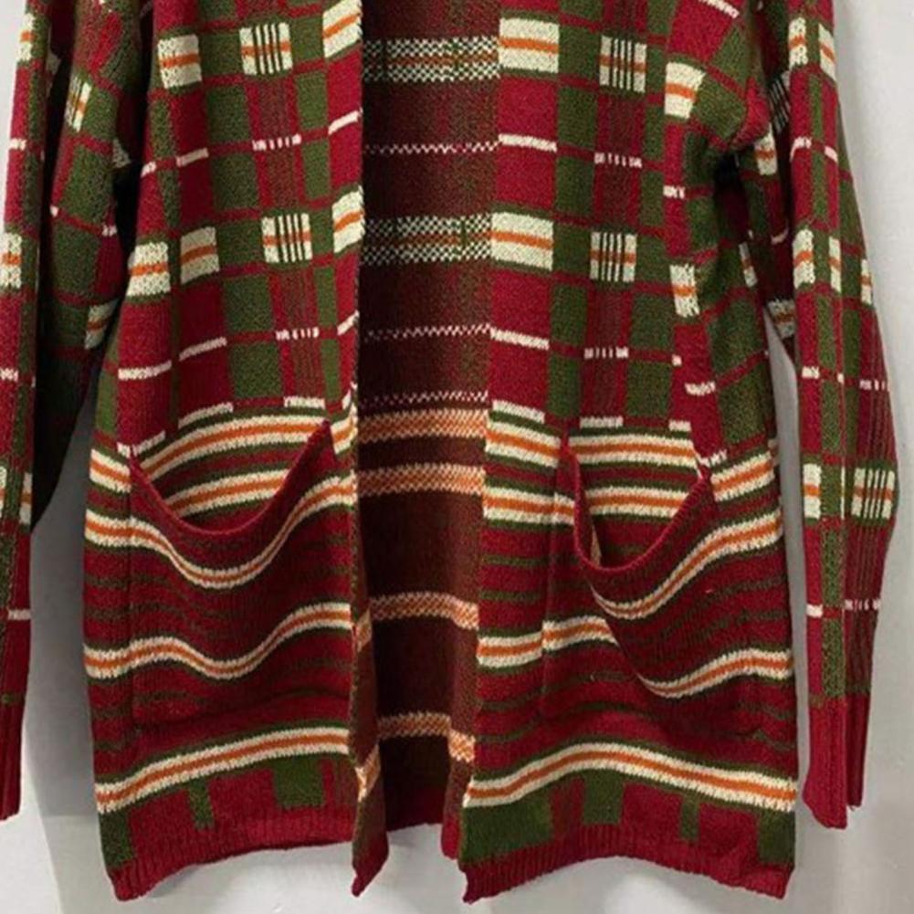 Men's Sweaters Plus Size Knitted Long Sleeve Men Casual Loose Cardigan Autumn Winter Open Front Plaid Printed Cardigan Sweater Outerwear 220928