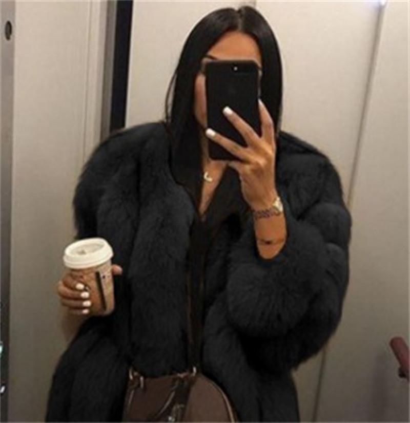 Womens Fur Faux Winter Warm Plush Coat Soft Jacket High Quality Women Thick 220926