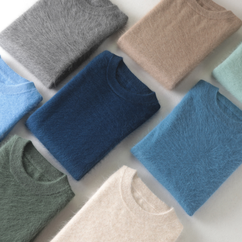Men's Sweaters Men's 100 pure Mink Cashmere Sweater ONeck Pullovers Knit Large Size Mink Sweater Winter Tops Long Sleeve HighEnd Jumpers 220