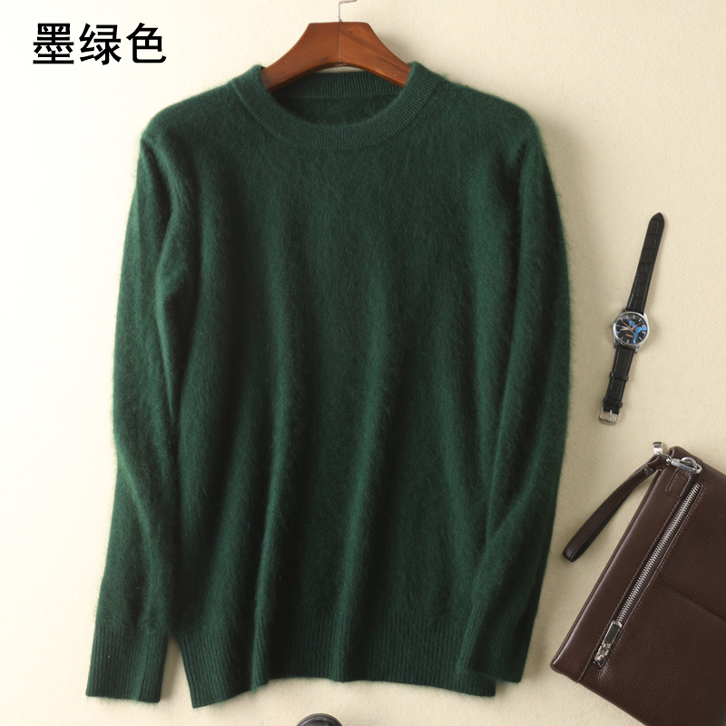 Men's Sweaters Men's 100 pure Mink Cashmere Sweater ONeck Pullovers Knit Large Size Mink Sweater Winter Tops Long Sleeve HighEnd Jumpers 220