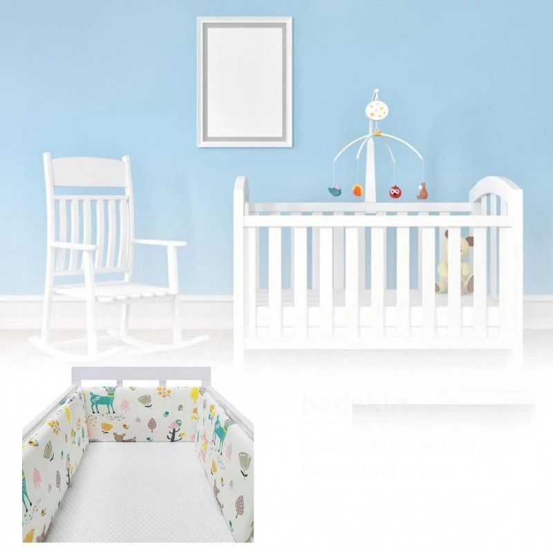 Bed Rails Baby Crib Bumper Set born Polka Dot Cotton Printed Cot Bumpers in Infant Protector For Boy Girl 200x30cm 220928