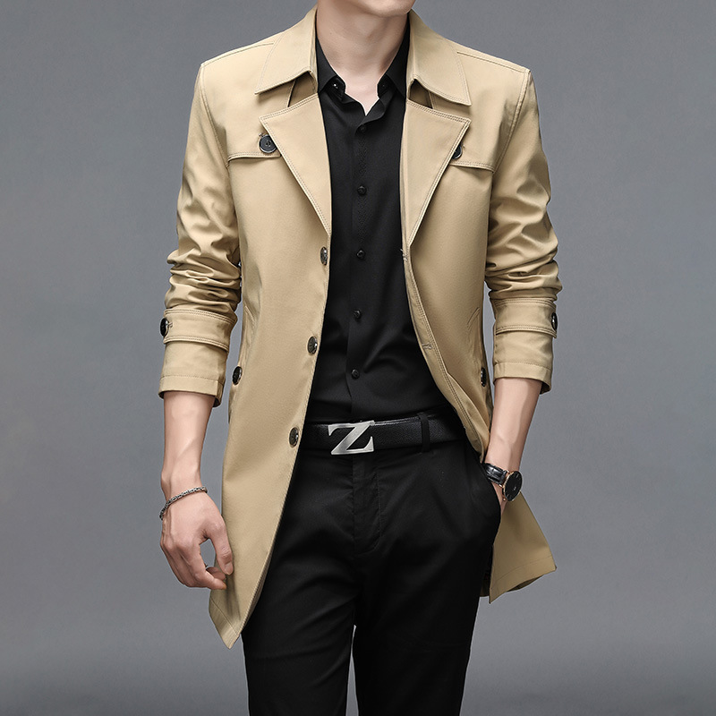 Men's Wool Blends Oversized Long Trench Men's Windbreaker Coat 8XL Male Solid Slim Fat Business Casual Long Trench Men Clothing Outerwear Ja