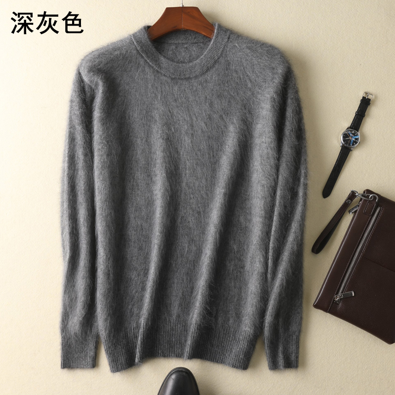 Men's Sweaters Men's 100 pure Mink Cashmere Sweater ONeck Pullovers Knit Large Size Mink Sweater Winter Tops Long Sleeve HighEnd Jumpers 220