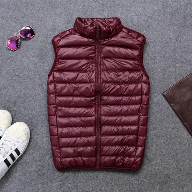 Men's Down Parkas Winter Men Duck Down Vest Coat Ultralight Sleeveless Puffer Vest Jacket ultra thin warm lightweight down jacket Waistcoat 22092