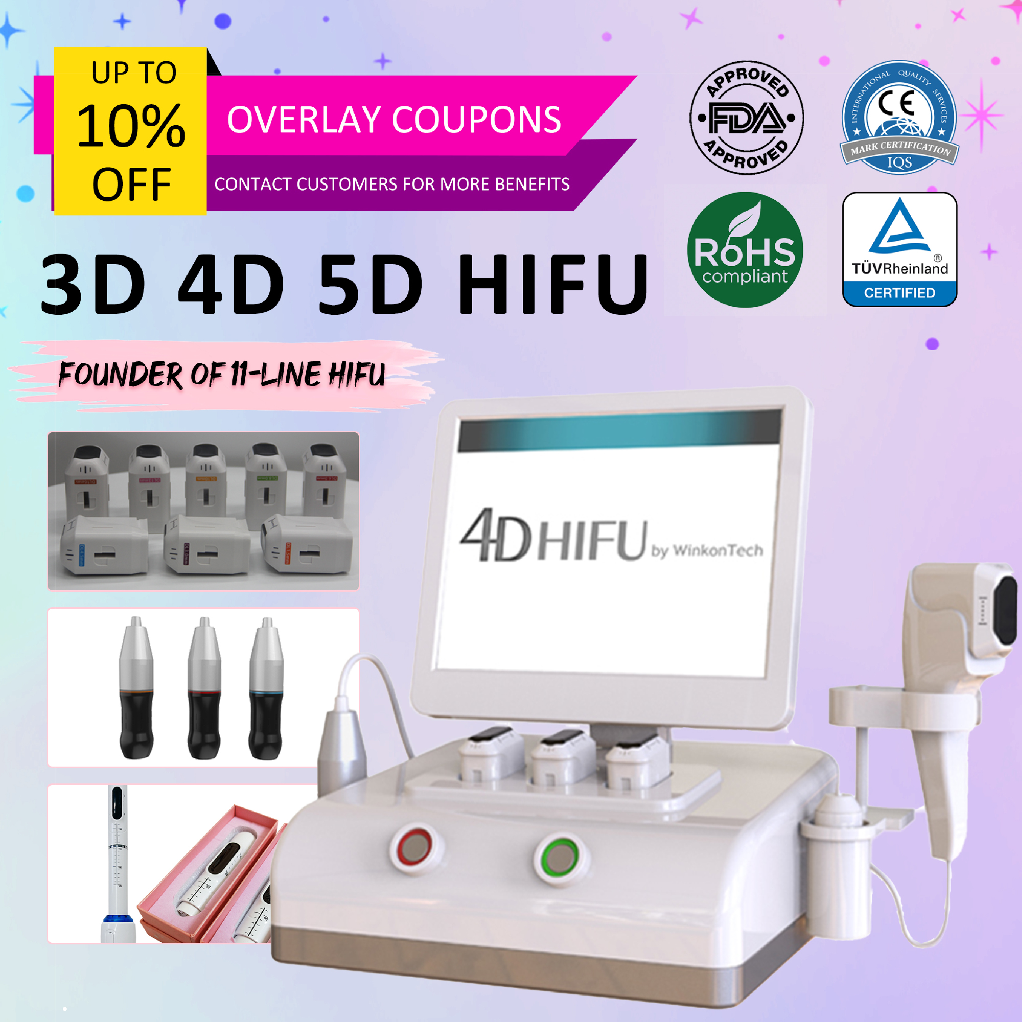 3D 4D 5D HIFU Machine Other Beauty Equipment Body Face Lifting and vmax HIFU 3 in 1 portable vaginal tightening rejuvenation
