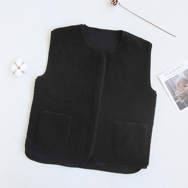 Women's Vests Jacket Women Solid Short Loose Lambs Plush Fall Winter Korean Style Sleeveless Female Coats Warm Waistcoat 220928