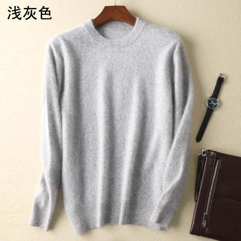 Men's Sweaters Men's 100 pure Mink Cashmere Sweater ONeck Pullovers Knit Large Size Mink Sweater Winter Tops Long Sleeve HighEnd Jumpers 220