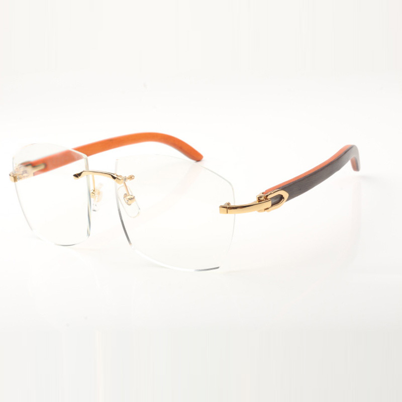 New large frame clear lens 4189706 natural wood legs suitable for men and women to wear Lens thickness 3mm