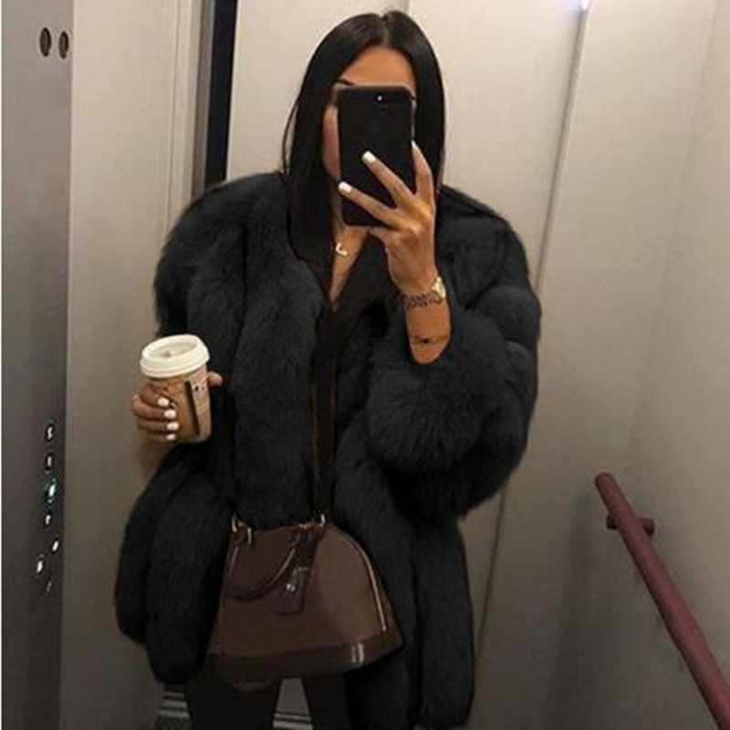 Womens Fur Faux Winter Warm Plush Coat Soft Jacket High Quality Women Thick 220926