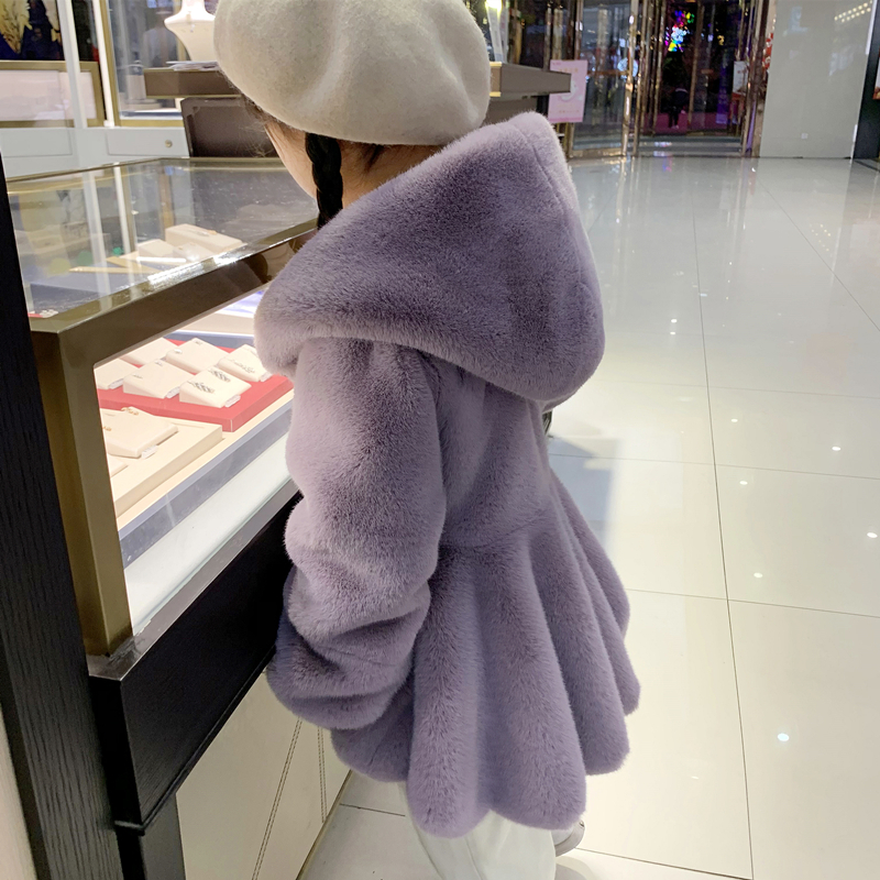 Jackets Fashion Baby Winter Warm Fur Coats For Girls Long Sleeve Hooded Jacket Christmas Party Kids Outwear Clothing TZ52 220928