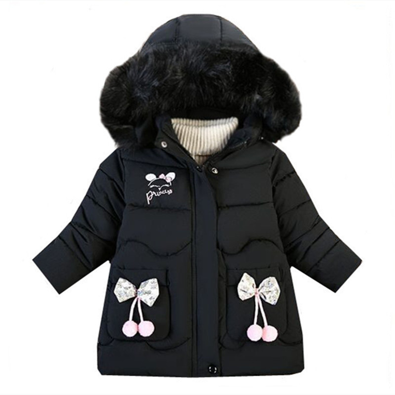 Jackets Baby Girls Jacket Kids Fashion Coats Warm Solid Fur Collar Hoodie Winter Girl Clothes Infant Clothing Children's 220928