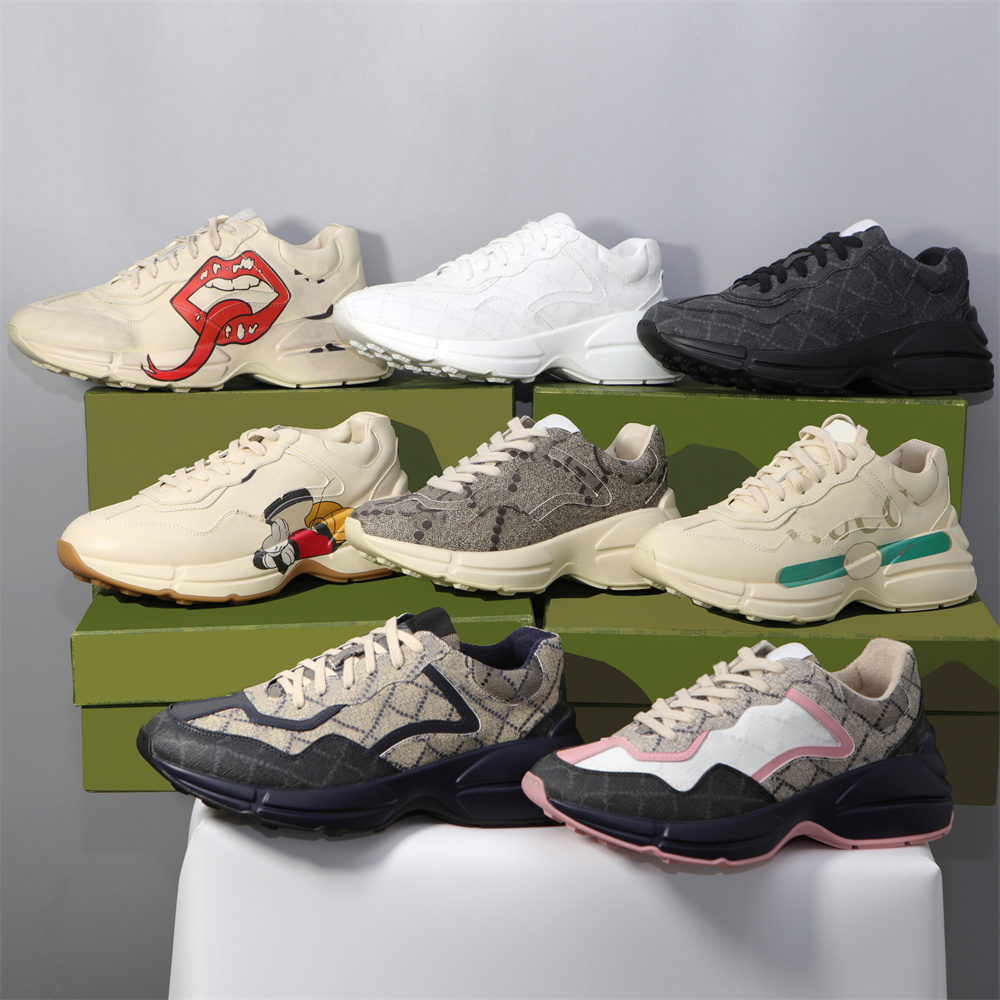 Designer Sneakers Rhyton Sneakers Classic Casual Shoes Platform Shoe Vintage Daddy Sneaker Brand Lady Luxury Chaussure Trainers