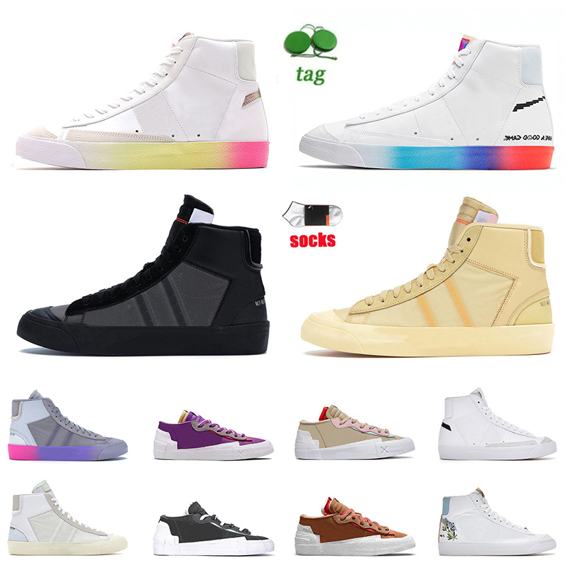 Top Fashion Mid Low Blazer 77 Running Shoes For Mens Women Offs Hallows Eve Grim Reaper Wolf Grey Indigo Have A Good Game Purple Dusk Black White Blazers Sneakers, A10 ofwhite 36-45
Top Fashion Mid Low Blazer 77 Running Shoes For Mens Women Offs Hallows Eve Grim Reaper Wolf Grey Indigo Have A Good Game Purple Dusk Black White Blazers Sneakers, A10 ofwhite 36-45