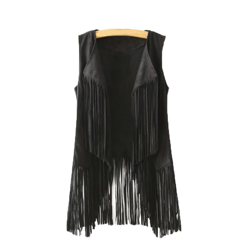 Women's Vests JAYCOSIN Coat Autumn Winter Fashion Suede Ethnic Tassels Fringed Cardigan Female Sleeveless Jackets 220928