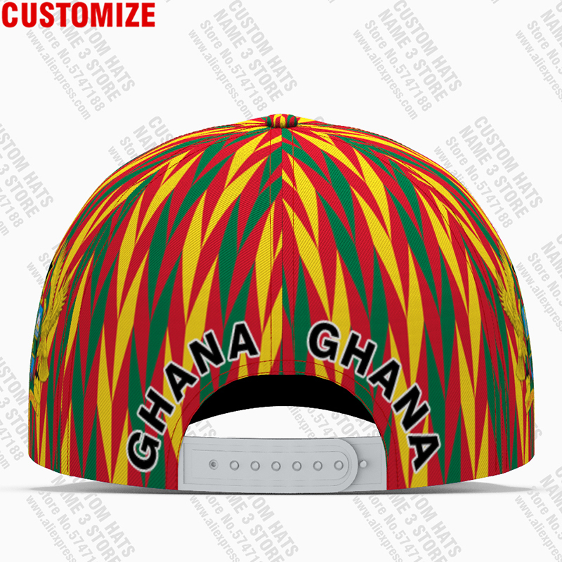 Ball Caps Ghana Baseball Cap Free Custom Made Name Team Game Gh Peaked Hats Gha Country Travel Republic Nation Flag Ghanaian Headgear 220928