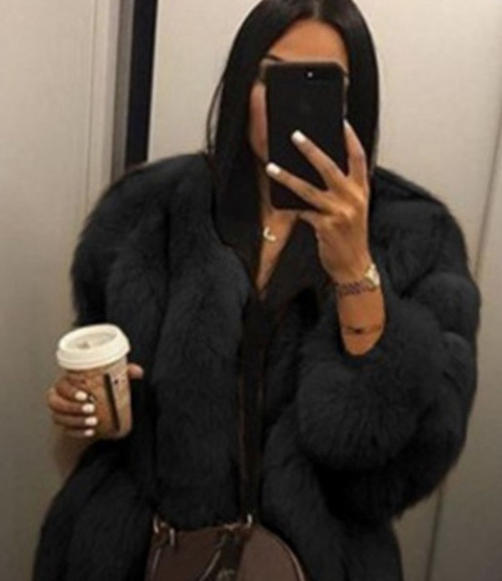 Womens Fur Faux Winter Warm Plush Coat Soft Jacket High Quality Women Thick 220926