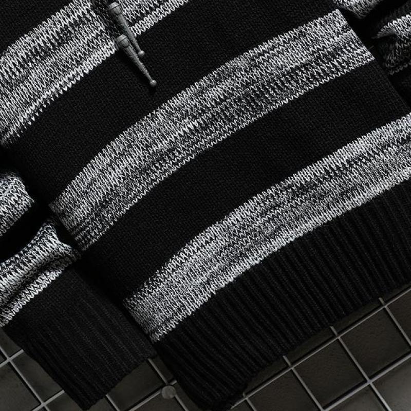 Men's Sweaters Stretwear Casual Men's Sweater HighNeck Striped Slim Fit Knittwear 2023 Spring Mens Sweaters Pullovers Men Pull Homme M3XL 22