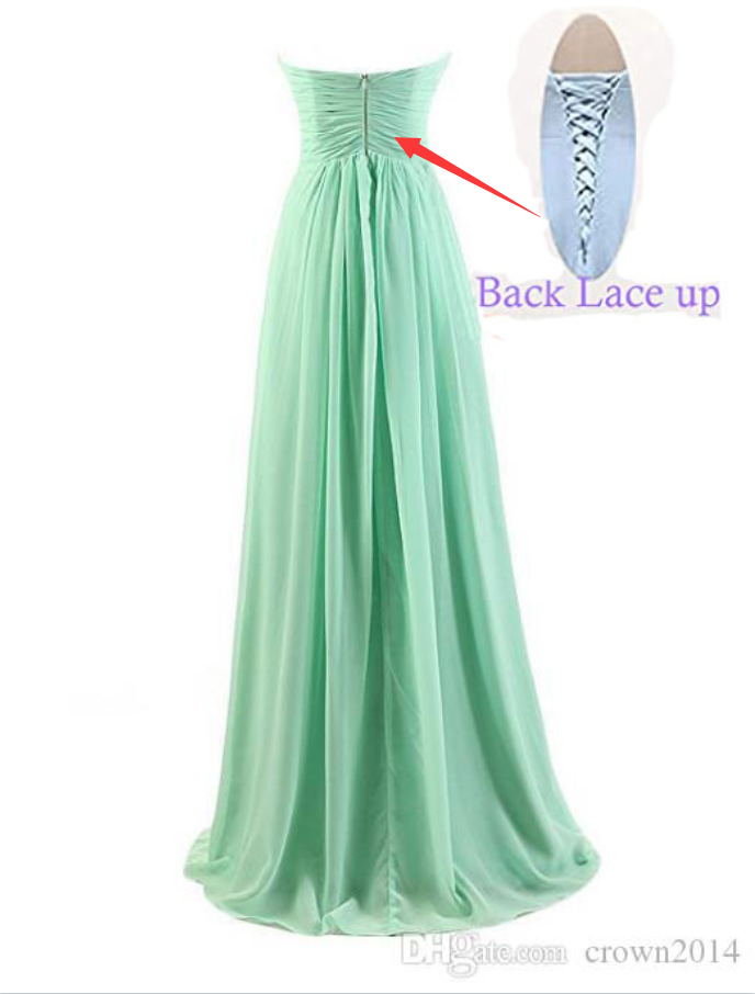 Women's Sweetheart Chiffon Country Bridesmaid Dresses Long under 50 Maid of Honor Backless Beach Custom Made Plus Size Lace-up Back Dresses Party