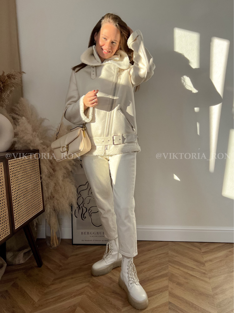Women's Leather Faux CNlalaxury Winter Women Sheepskin Coat Streewear Thick Warm Lamb Jacket With Belt Oversized Motorcycle Outwear 220928