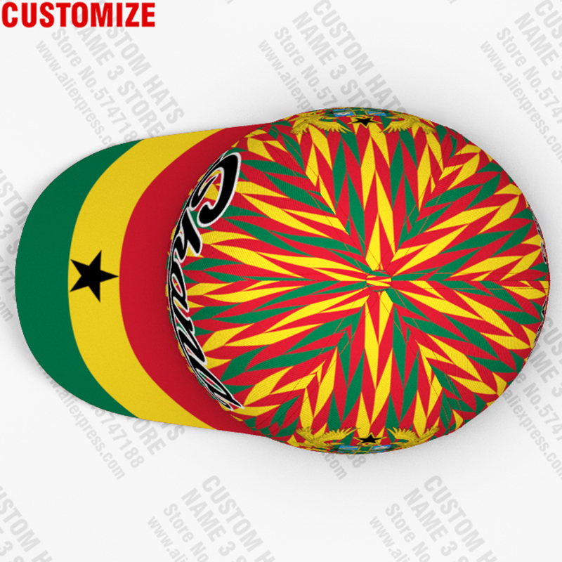 Ball Caps Ghana Baseball Cap Free Custom Made Name Team Game Gh Peaked Hats Gha Country Travel Republic Nation Flag Ghanaian Headgear 220928