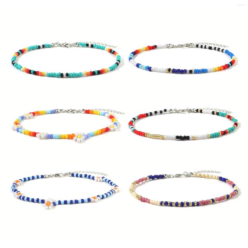 Anklets Handmade Flower Daisy Bead Anklet Bracelet Adjusted For Women Bohemian Colorful Seed Elastic Stretch Ankle Jewelry Gift
Anklets Handmade Flower Daisy Bead Anklet Bracelet Adjusted For Women Bohemian Colorful Seed Elastic Stretch Ankle Jewelry Gift