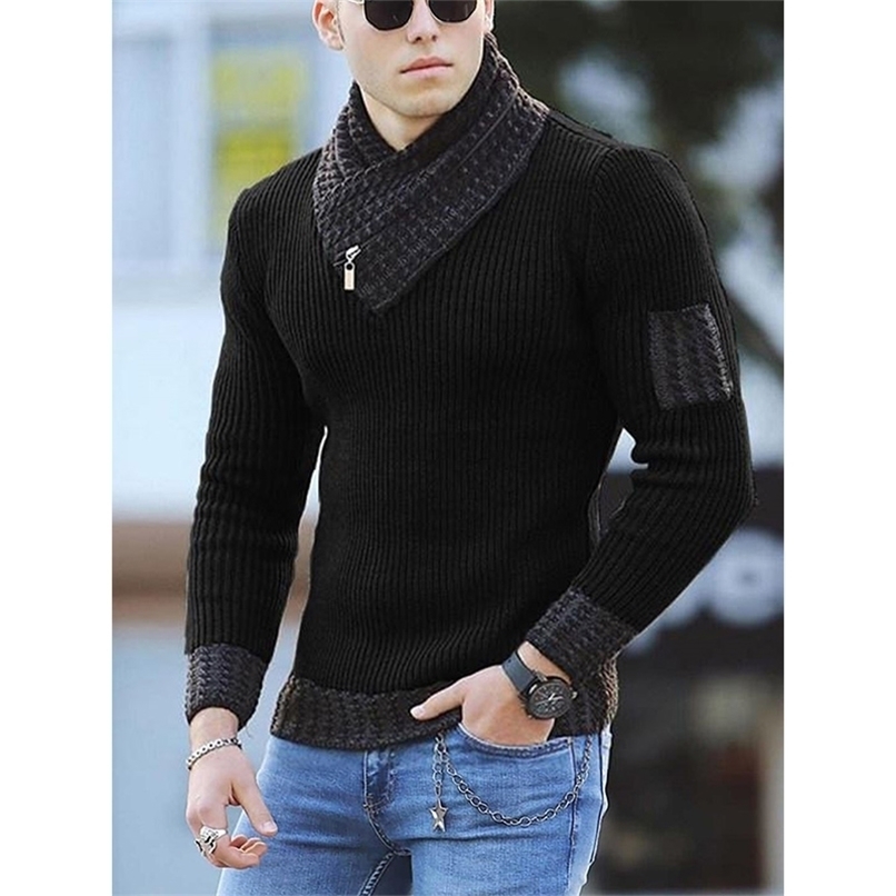 Men's Sweaters Sweater Turtleneck Men Winter Fashion Vintage Style Sweater Male Slim Fit Warm Pullovers Knitted Wool Sweaters Thick Top Men 22092