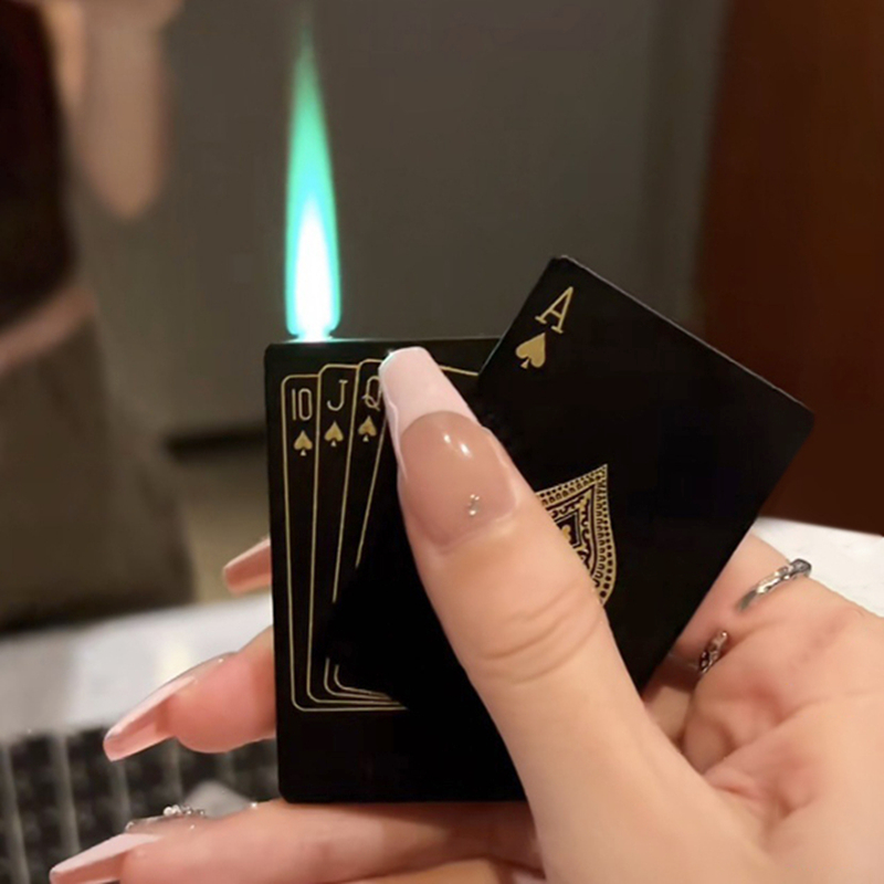 Creative Jet Torch Green Flame Poker Lighter Metal Windproof Playing Card Novel Lighter Funny Toy Smoking Accessories Gift
Creative Jet Torch Green Flame Poker Lighter Metal Windproof Playing Card Novel Lighter Funny Toy Smoking Accessories Gift