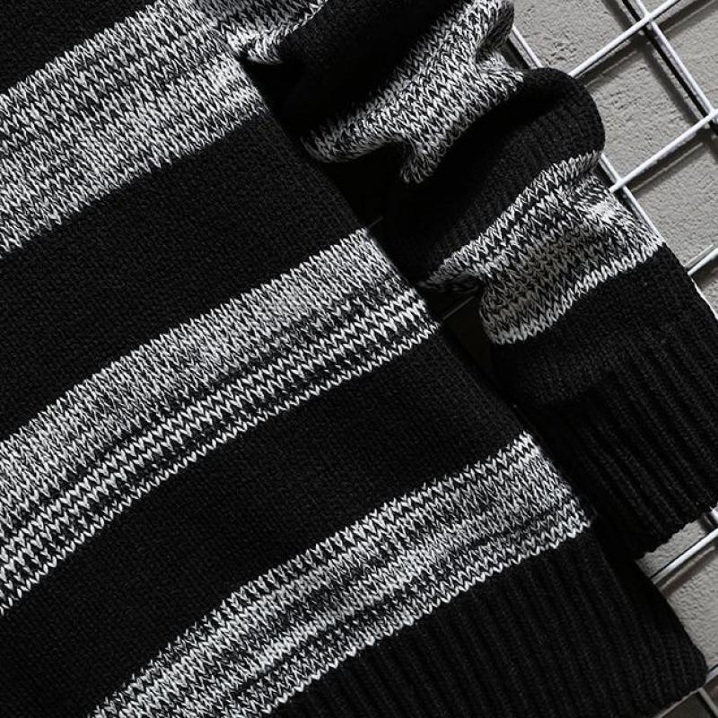 Men's Sweaters Stretwear Casual Men's Sweater HighNeck Striped Slim Fit Knittwear 2023 Spring Mens Sweaters Pullovers Men Pull Homme M3XL 22