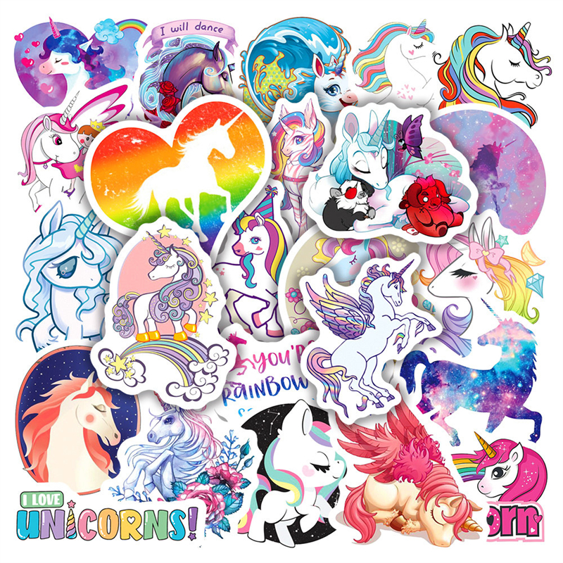 50PCS Cute cartoon Unicorn stickers Rainbow Graffiti Kids Toy Skateboard car Motorcycle Bicycle Sticker Decals Wholesale, Multi colors
50PCS Cute cartoon Unicorn stickers Rainbow Graffiti Kids Toy Skateboard car Motorcycle Bicycle Sticker Decals Wholesale, Multi colors