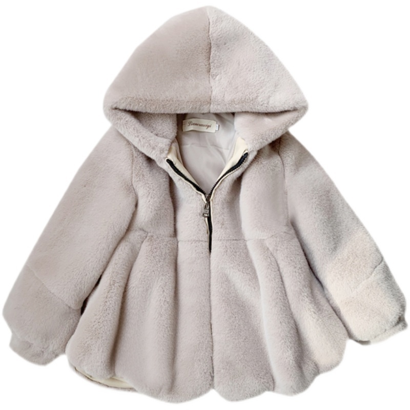 Jackets Fashion Baby Winter Warm Fur Coats For Girls Long Sleeve Hooded Jacket Christmas Party Kids Outwear Clothing TZ52 220928