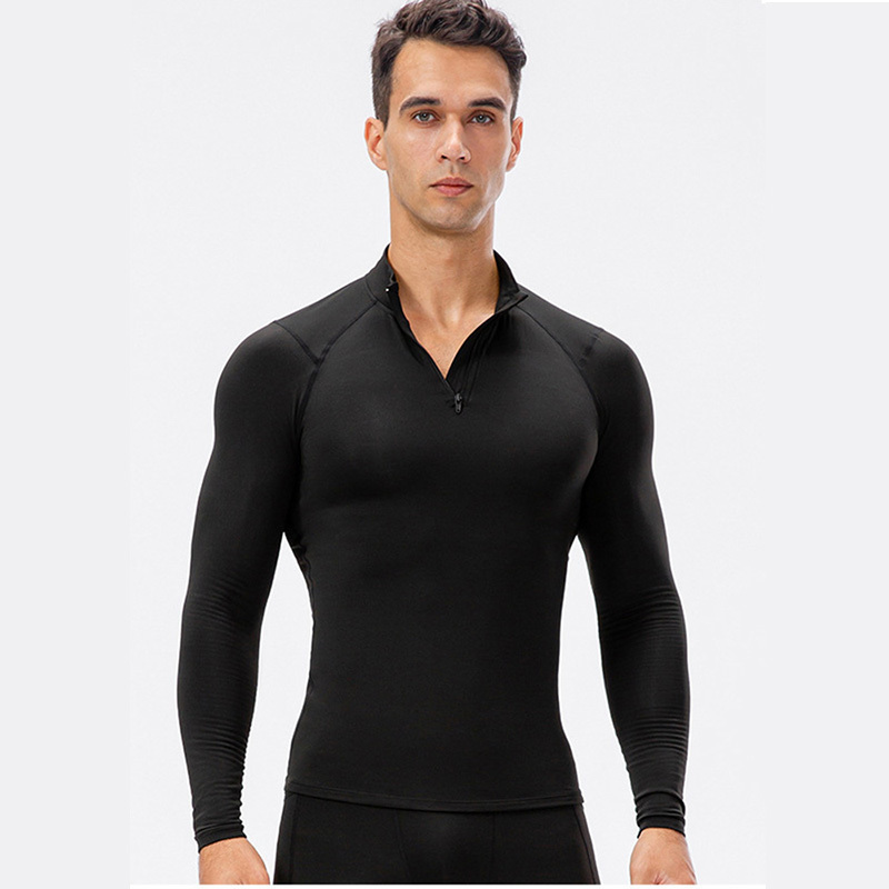 Men's Thermal Underwear Male Quarter Zip Pullover Mens Thermal Compression Shirt Workout Sports Tops Long Sleeve with Fleece Lined 1 or 2 Pack 22