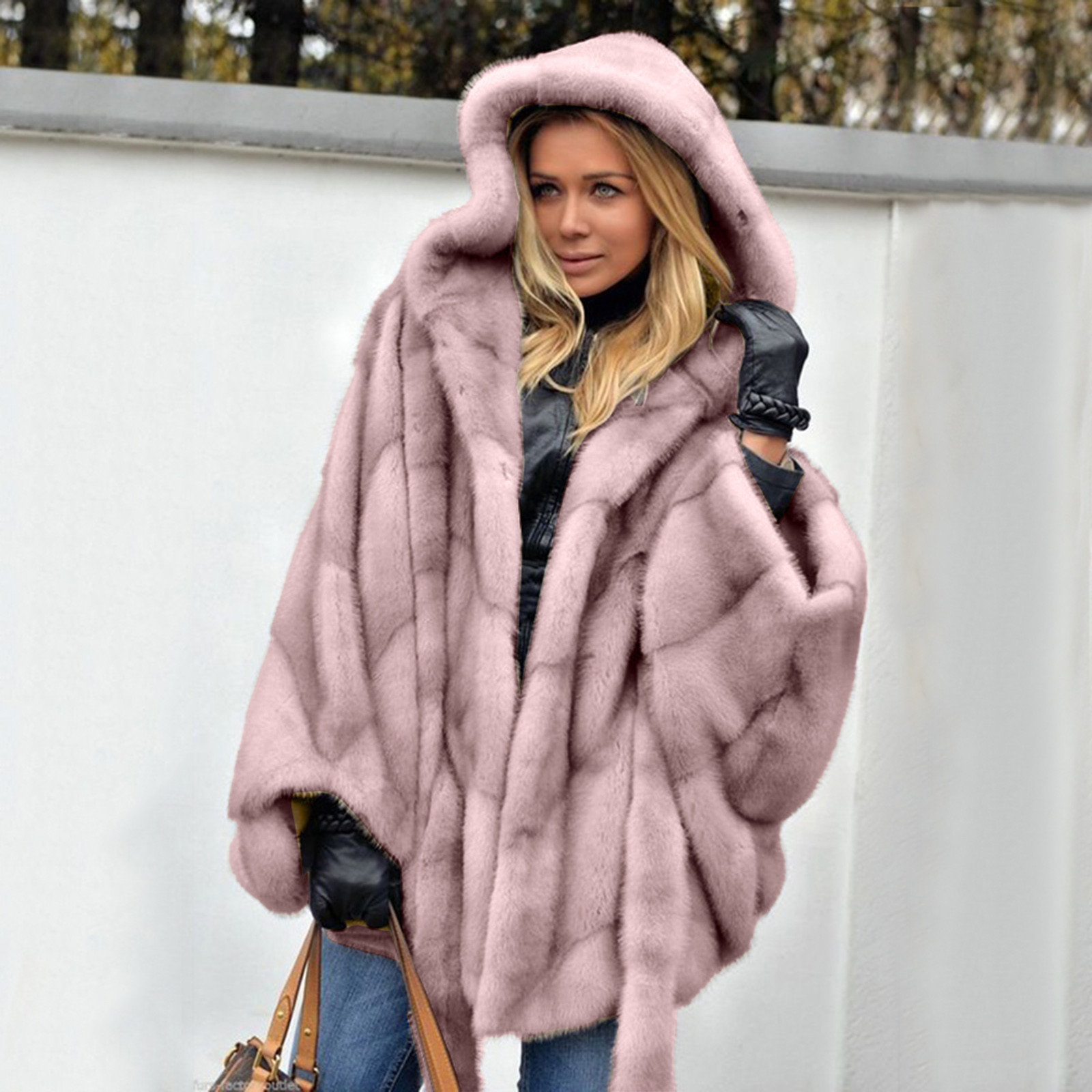 Women's Fur Faux Elegant Coat Women Hooded Jacket Winter Fashion Warm Outwear Casual Solid Long Sleeve Tops Ladies Parkas 220928