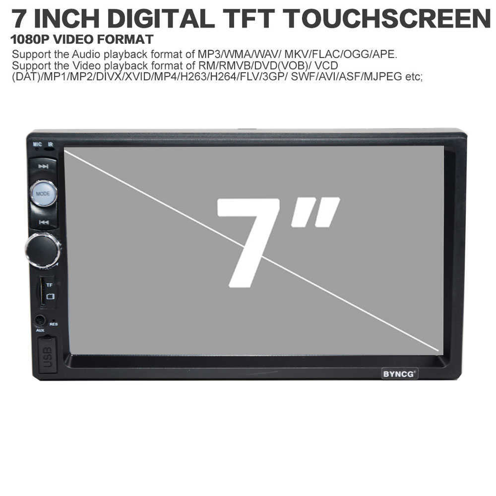 Other Auto Electronics BYNCG 2 Din Radio 7" HD Player MP5 Touch Screen Digital Display Bluetooth Multimedia USB 2din Autoradio Car Backup Monitor