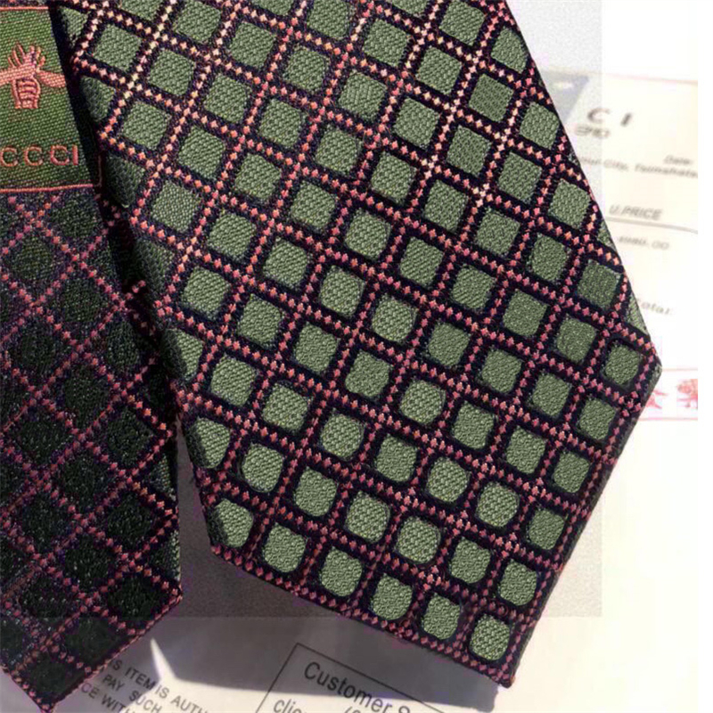 Mens Army Green Silk Tie with Striped Embroidery Elegant Necktie for Business or Casual Wear L250926OJMX