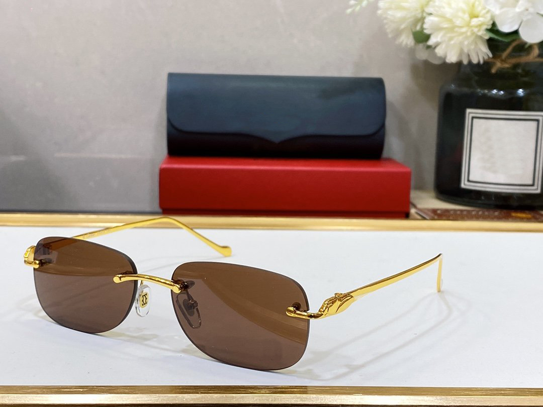 Fashion Sunglasses Designer Rimless Rectangle Sunglasses for Women Frameless Mens Shade Glasses Metal Eyeglasses Customizable Prescription Black Eyewear