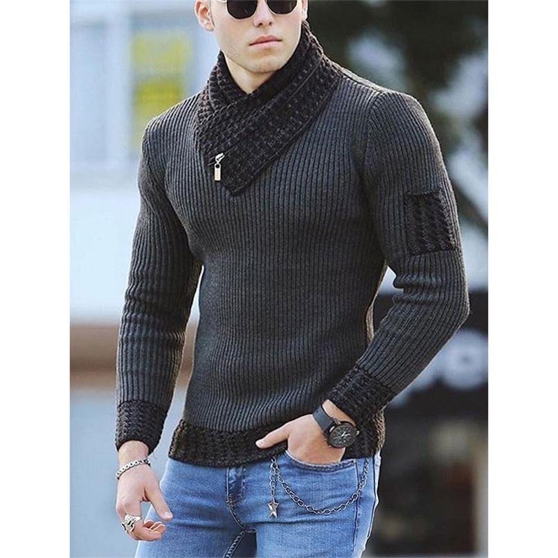 Men's Sweaters Sweater Turtleneck Men Winter Fashion Vintage Style Sweater Male Slim Fit Warm Pullovers Knitted Wool Sweaters Thick Top Men 22092