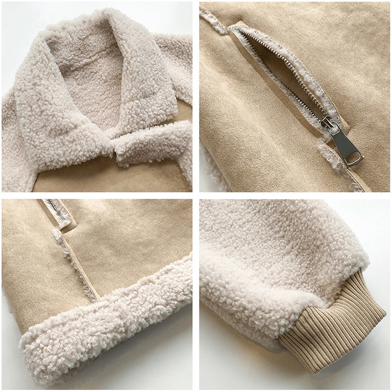 Womens Fur Faux Women Winter Suede Jackets Coat Thicken Warm Lambs Wool Teddy Coats Ladies Loose Oversized Outwear Tops Woman Jacket 220928