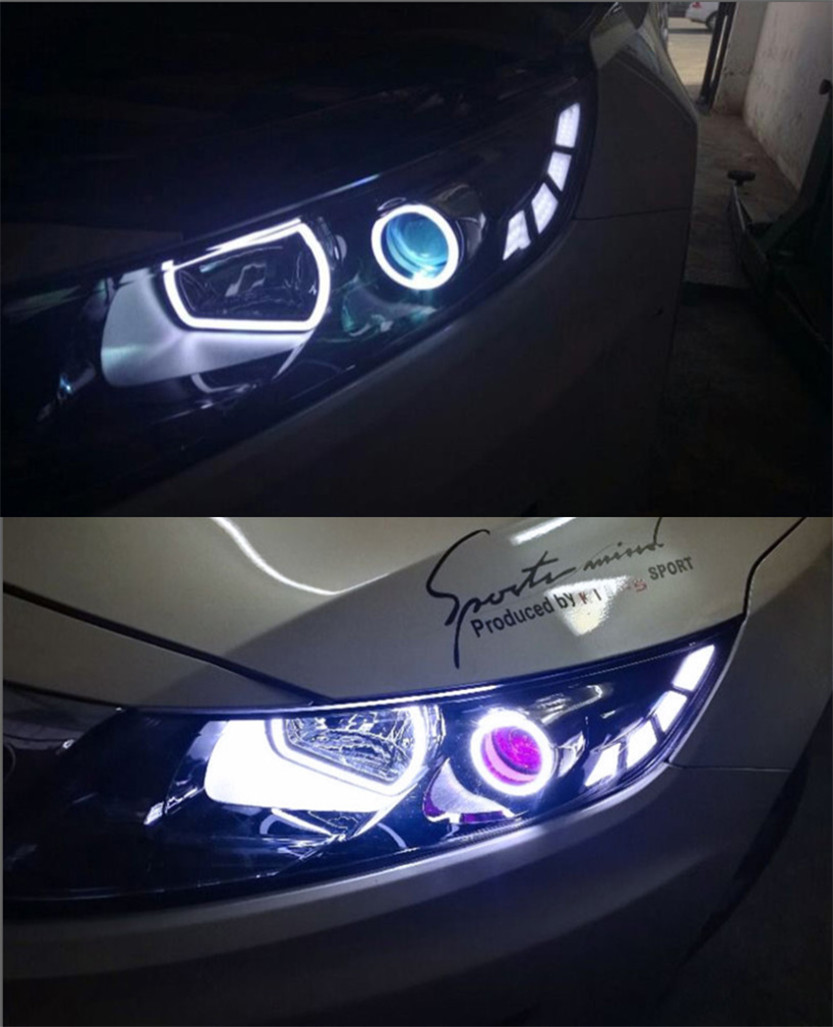 For Kia K5 Optima Head Lamp 2011-2014 Car Accessory Fog Lights Day Running Light DRL H7 LED Bi Xenon Bulb Headlights